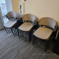 Grey Fabric Black Frame Office Guest Stacking Chair